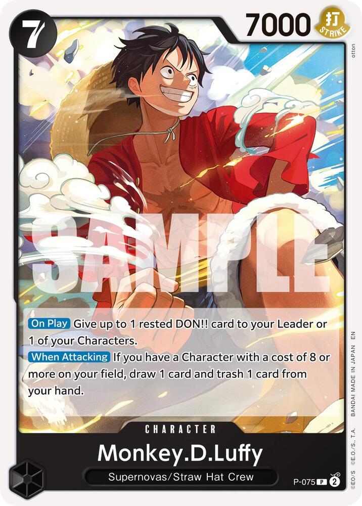 Monkey.D.Luffy P-075 ONE PIECE! Promos Raw