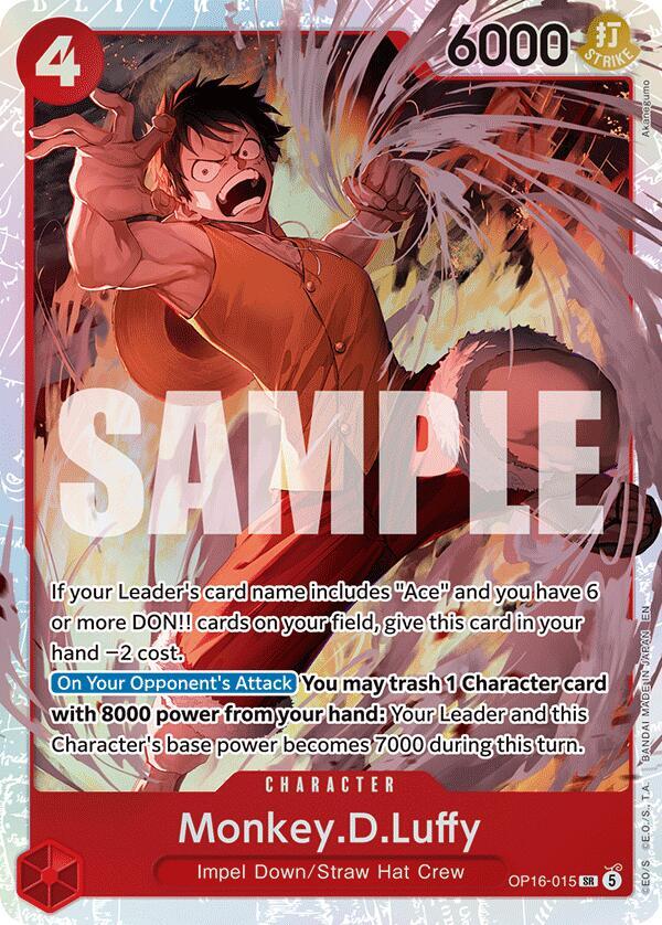 Monkey.D.Lufy SR OP16-015 The Time of Battle ONE PIECE! Raw