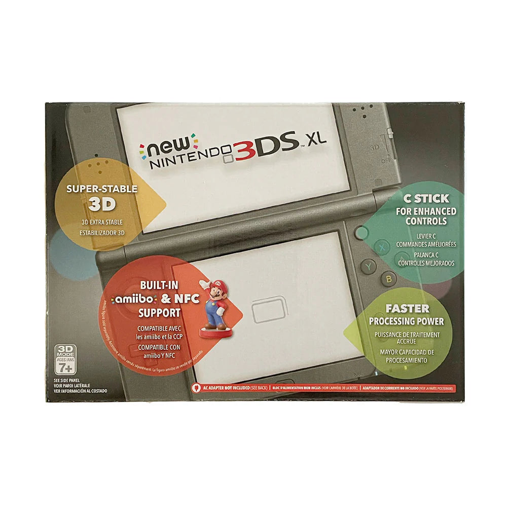 New Nintendo 3DS XL Console Black 100% Complete in Box