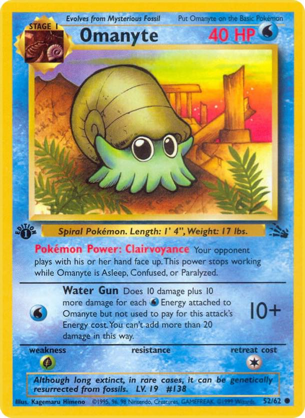 Omanyte 52/62 Pokémon Fossil Raw