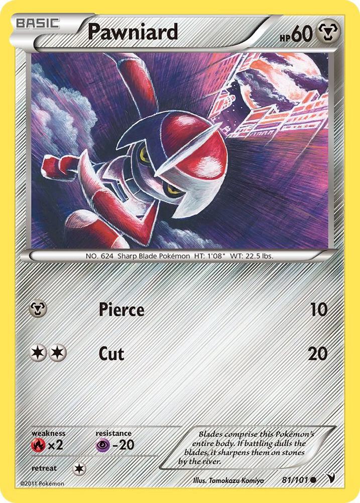Pawniard Reverse Holo 81/101 Pokémon Noble Victories Raw