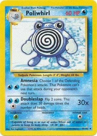 Poliwhirl 38/102 Pokémon Base Set Unlimited Raw