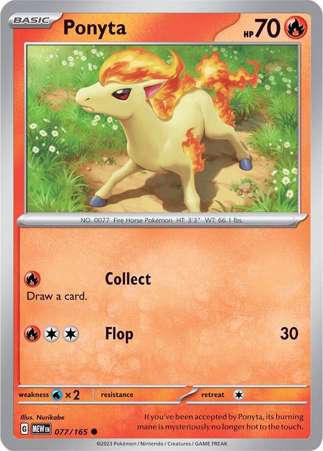 Ponyta Reverse Holo 077/165 Scarlet & Violet 151 Pokémon Raw