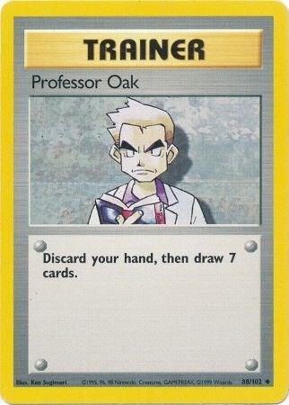 Professor Oak 088/102 Pokémon Base Set Unlimited Raw