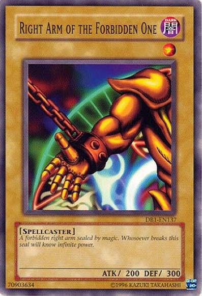RIght Arm of The Forbidden One DB1-EN137 Yu-Gi-Oh! Dark Beginning 1 Raw