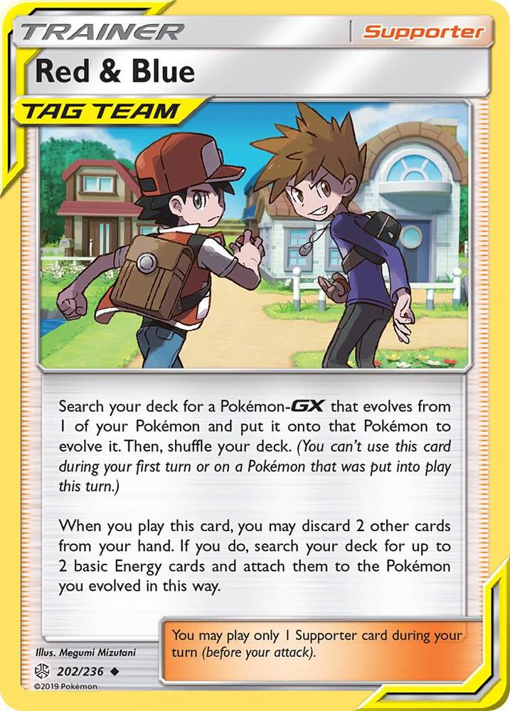 Red & Blue Tag Team 202/236 Pokémon Cosmic Eclipse Raw