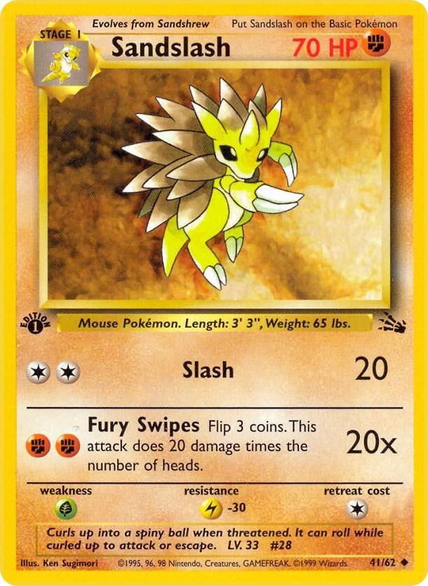 Sandslash 41/62 Pokémon Fossil Raw