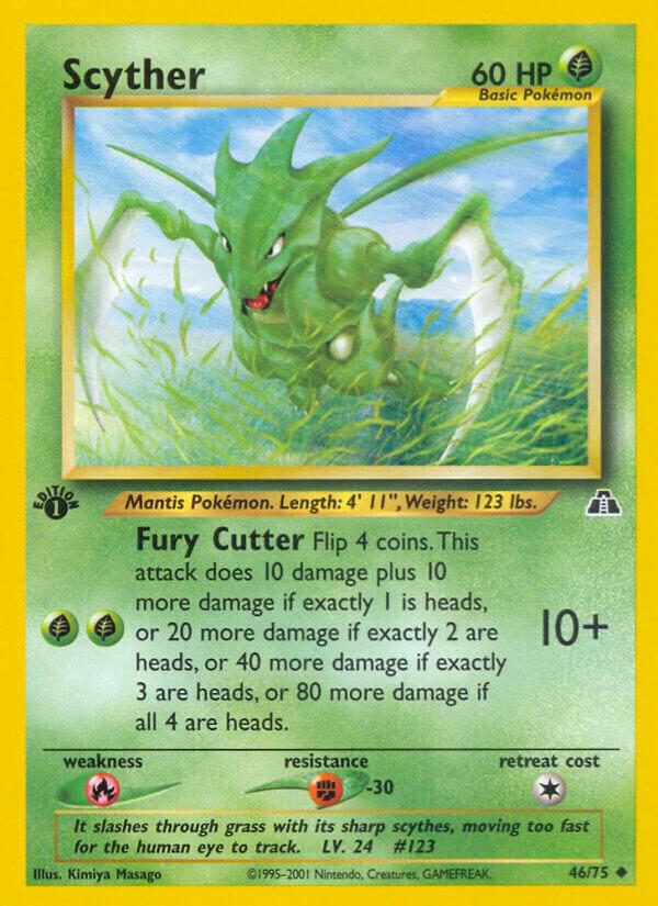Scyther 46/75 Neo Discovery Pokémon Raw