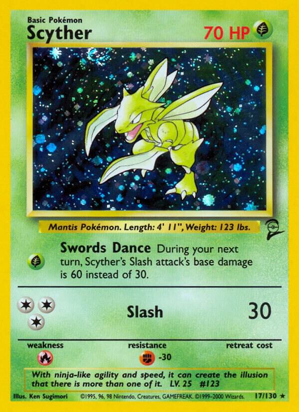 Scyther Holo 17/130 Pokémon Base Set 2 Raw