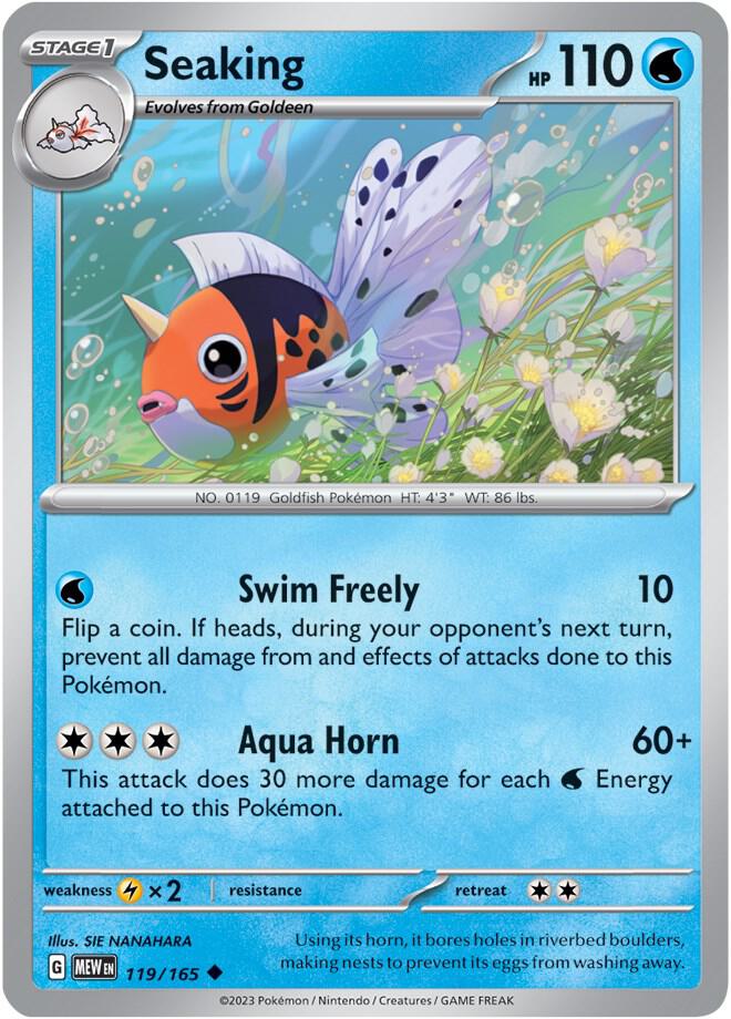 Seaking Reverse Holo 119/165 Scarlet & Violet 151 Pokémon Raw