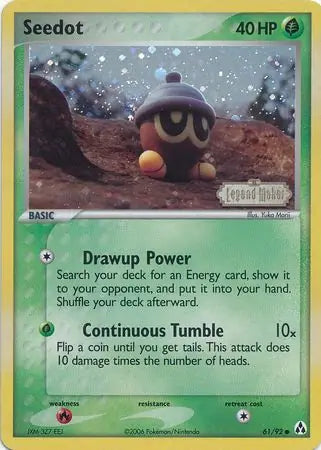 Seedot 61/92 Reverse Holo Stamped Pokémon EX Legend Maker Raw