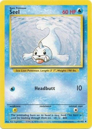 Seel 41/102 Pokémon Base Set Unlimited Raw