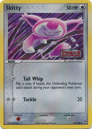 Skitty 62/108 Reverse Holo Stamped Pokémon EX Power Keepers Raw