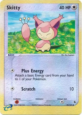 Skitty 71/109 Reverse Holo Pokémon EX Ruby & Sapphire Raw