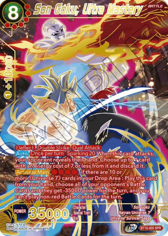 Son Goku, Ultra Mastery BT16-005 Dragon Ball Super Realm of The Gods Raw
