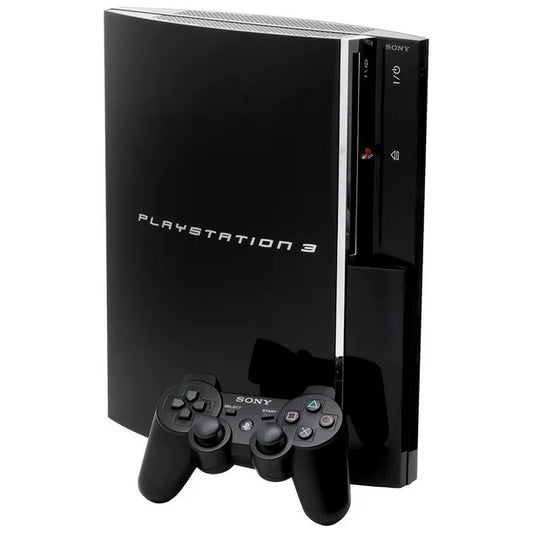 Sony PS3 Playstation 3 Fat Piano Black 80GB CECHExx Backwards Compatible Console & Controller loose