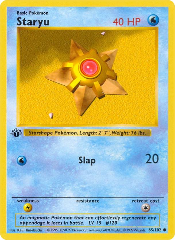 Staryu 65/102 Pokémon Base Set Shadowless Raw
