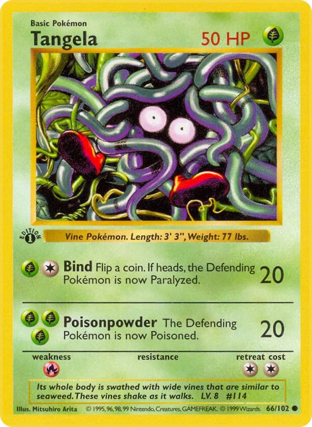 Tangela 66/102 Pokémon Base Set Shadowless Raw