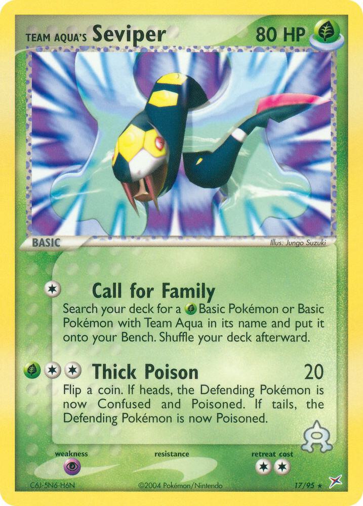 Team Aqua's Seviper 17/95 Pokémon EX Team Magma VS Team Aqua Raw