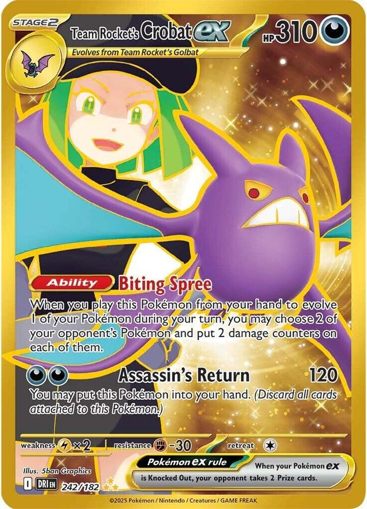 Team Rocket's Crobat EX 242/182 Pokémon Scarlet & Violet Destined Rivals