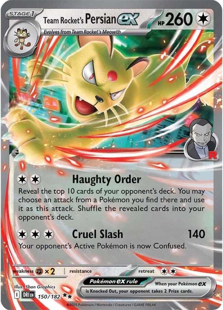Team Rocket's Persian EX 105/182 Pokémon Scarlet & Violet Destined Rivals