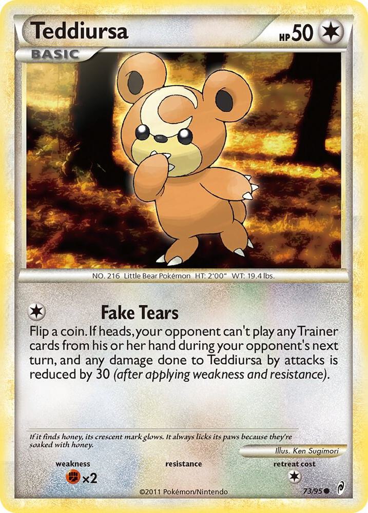 Teddiursa 73/95 Pokémon Call of Legends Raw