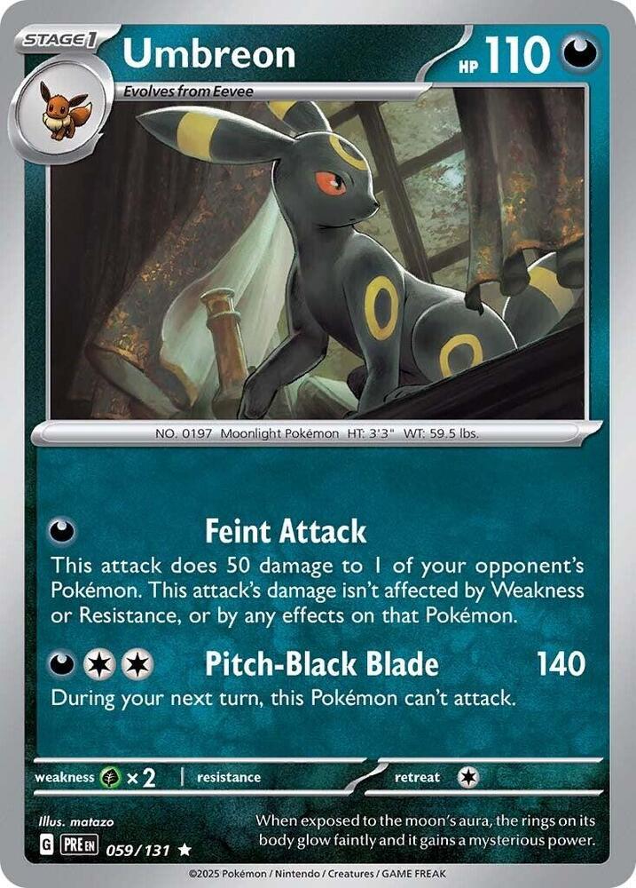 Umbreon 059/131 Cosmos Holo Pokémon Scarlet & Violet Prismatic Evolution Raw