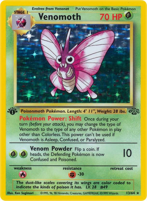 Venomoth Holo 13/64 Pokémon Jungle Raw