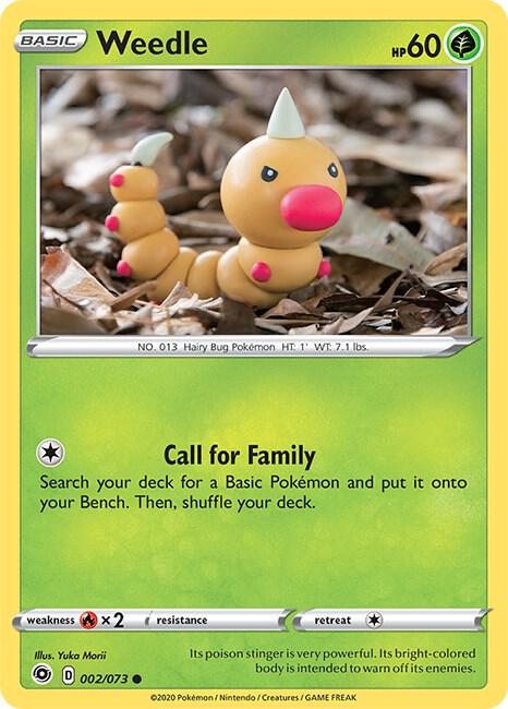 Weedle 002/073 Sword & Shield Champions Path Pokémon Raw