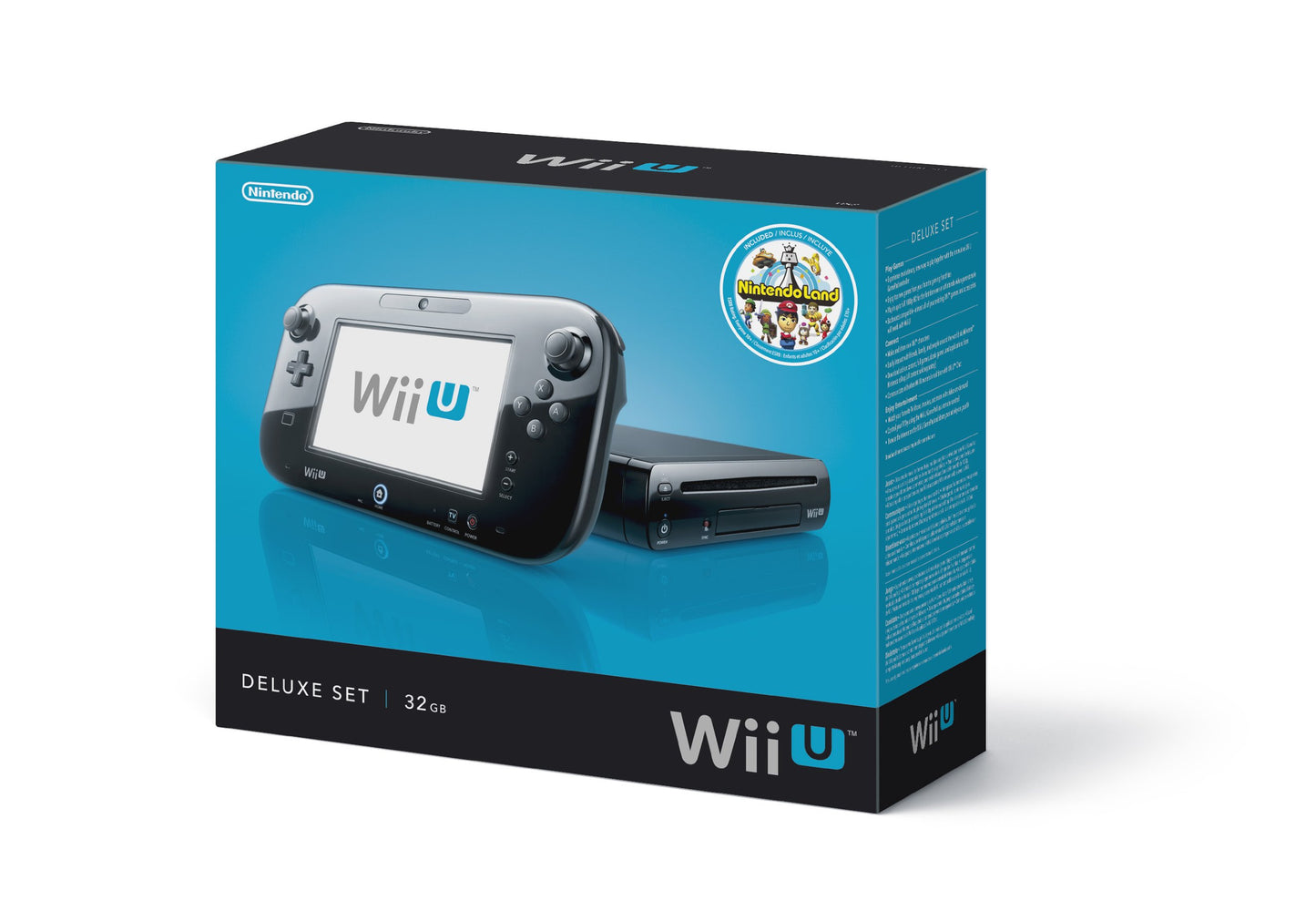 Nintendo Wii U 32GB Console Black Complete in Box Nintendoland Bundle