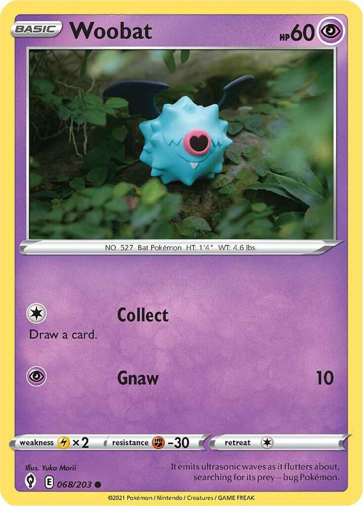 Woobat 068/203 Sword & Shield Evolving Skies Pokémon Raw