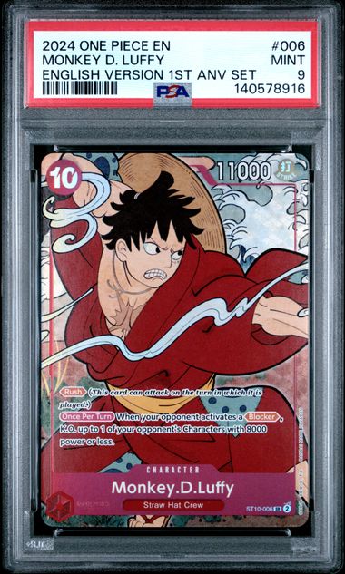 Monkey.D.Luffy SR ST10-006 1st Anniversary Set PSA Graded