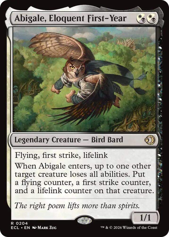 Abigail, Eloquent First Year 0204 ECL Foil Magic The Gathering Lorwyn Eclipsed