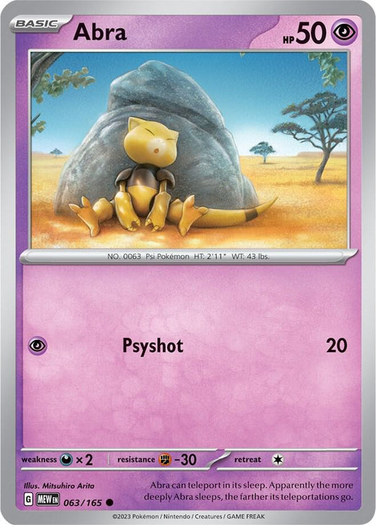 Abra Cosmos Holo 063/165 Scarlet & Violet 151 Pokémon Raw