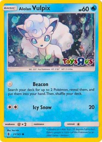 Alolan Vulpix 21/145 Cosmos Holo Toys R Us Promo Pokémon Sun & Moon Guardians Rising Raw