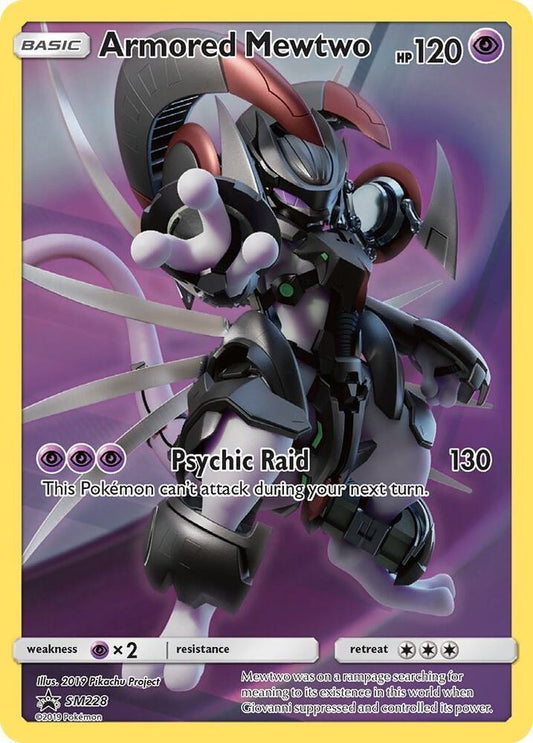 Armored Mewtwo Cosmos Holo SM228 Pokémon Sun & Moon Promos Raw
