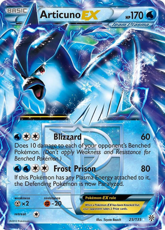 Articuno EX 25/135 Pokémon Plasma Storm Raw