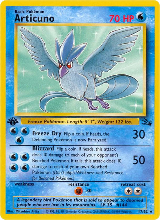 Articuno 17/62 Pokémon Fossil Raw