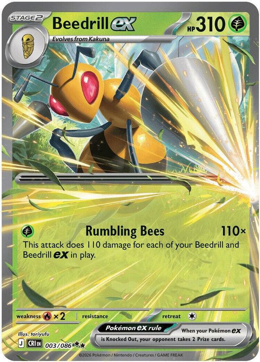 Beedrill EX 003/086 Mega Evolutions Chaos Rising Pokémon Raw