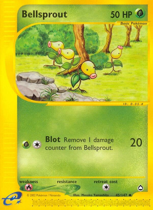 Bellsprout 45/147 Reverse Holo Pokémon E-Series Aquapolis Raw