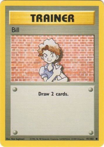 Bill 91/102 Pokémon Base Set Unlimited Raw