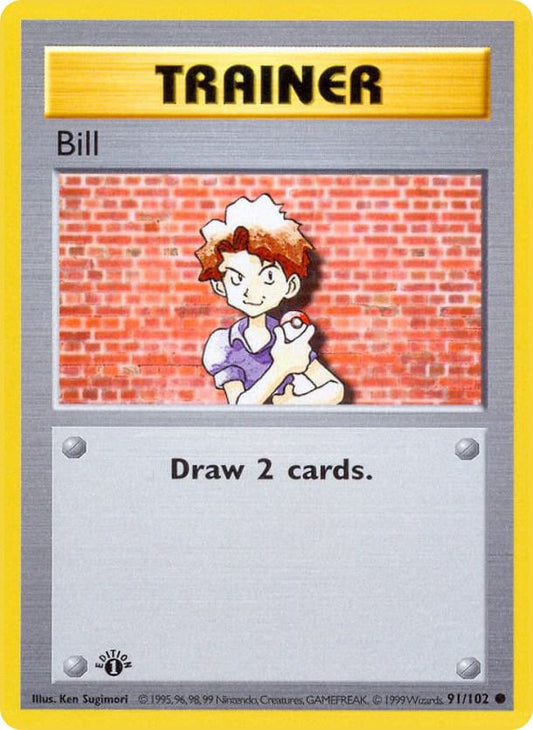 Bill 91/102 Pokémon Base Set Shadowless Raw
