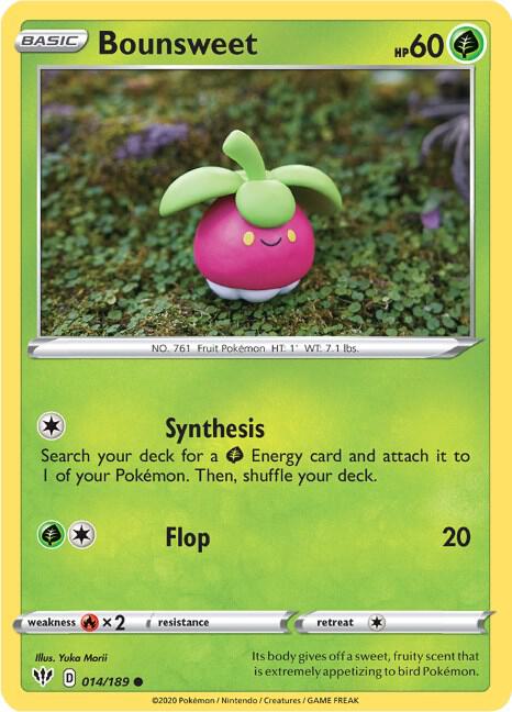Bounsweet 014/189 Sword & Shield Darkness Ablaze Pokémon Raw