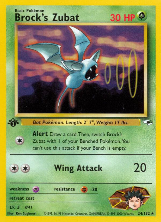 Brock's Zubat  24/132 Pokémon Gym Heroes Raw