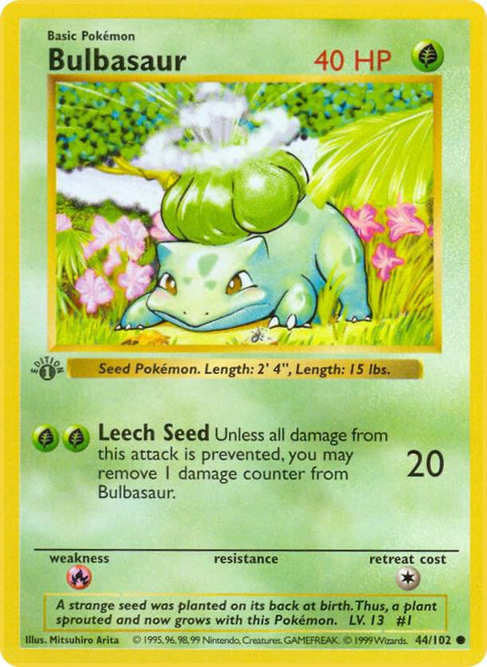 Bulbasaur 044/102 Pokémon Base Set Shadowless Raw
