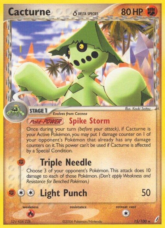 Cacturne δ  Delta Species 15/100 EX Crystal guardians Pokémon Raw
