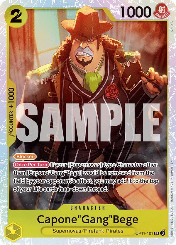 Capone"Gang"Bege SR OP11-101 A Fist of Divine Speed One Piece Raw