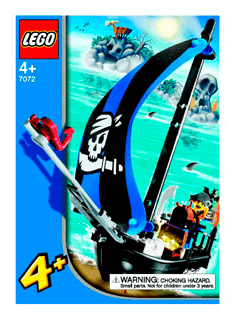 LEGO set instructions with a large bow and arrow on a blue background