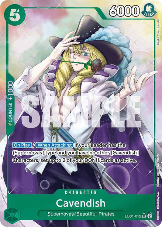 Cavendish SR Alternate Art EB01-012 Extra Booster: Memorial Collection One Piece Raw