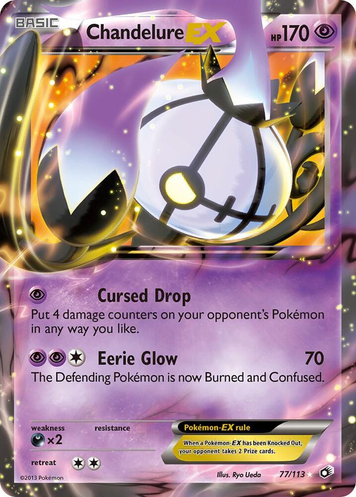 Chandelure EX 77/113 Pokémon Legendary Treasures Raw